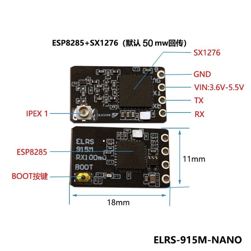 Receptor BAYCK ELRS 900MHz 915 - Ipex Connector reseña y precio