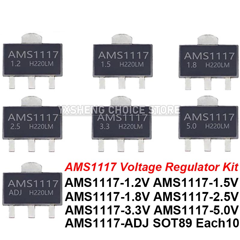 70 Uds = 7 tipos * 10 Uds AMS1 - Ams1117 Module reseña y precio